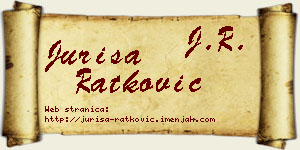 Juriša Ratković vizit kartica